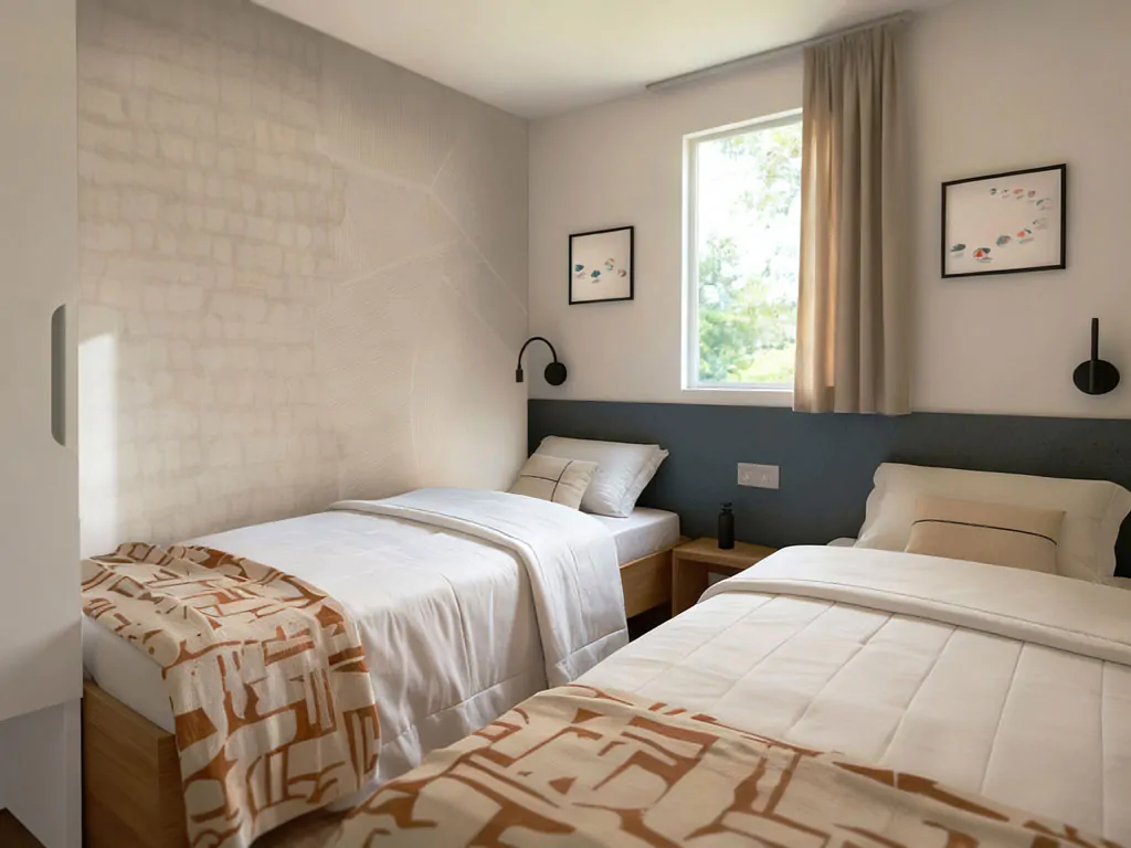 zaton-holiday-resort-glamping-premium-beachfront-interior-bedroom-single-beds